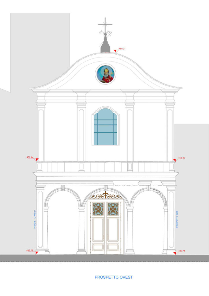 Geometra Quadrini Davide - Edificio di Culto - prospetto Ovest