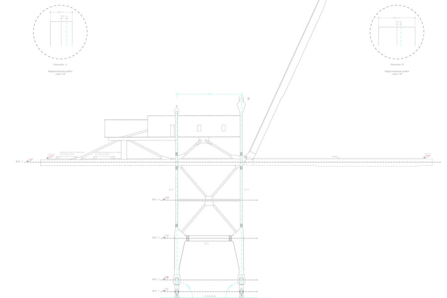 Geometra Quadrini Davide - Rilievo di quote plano-altimetriche di un ponte gru scaricatore