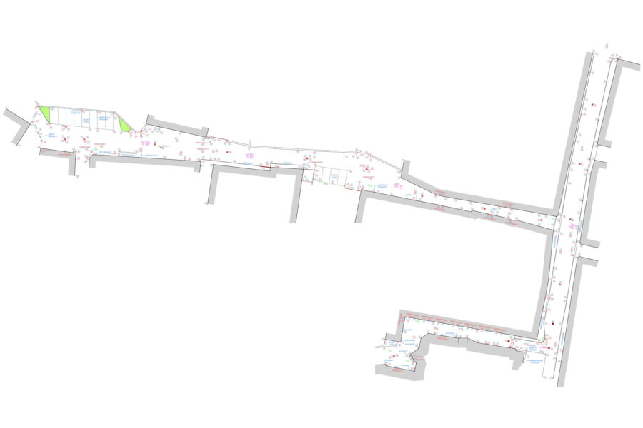 Geometra Quadrini Davide - Rilievo topografico: porzione in dettaglio di rete stradale